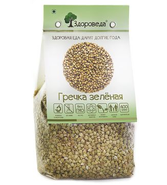 -Гречка зелёная "Здороведа", 400г.