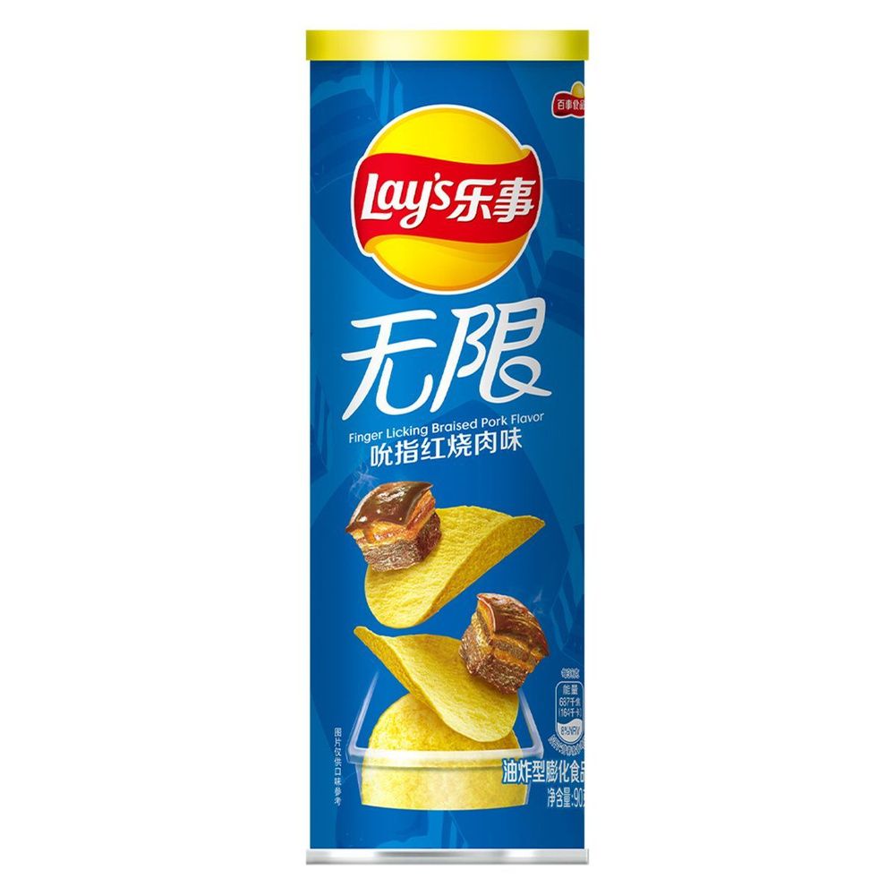 Картофельные чипсы Lay&#39;s Stax Finger Licking Braised Pork со вкусом тушёной свинины, 90 г
