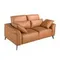 Диван 2-местный из коричневой кожи модель 6207