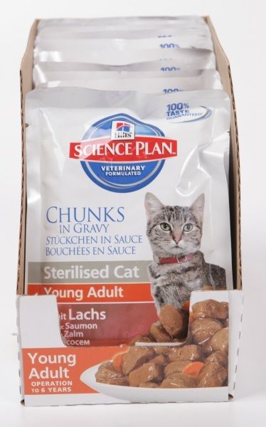 Hill's Sterilised Cat кусочки в соусе для стерилизованных кошек с лососем