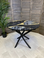 Стол круглый стеклянный "Чёрный Агат"