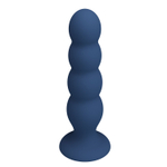Синий анальный стимулятор со смещенным центром тяжести Silicone Anal Plug XL - 16,5 см. (Цвет: синий)