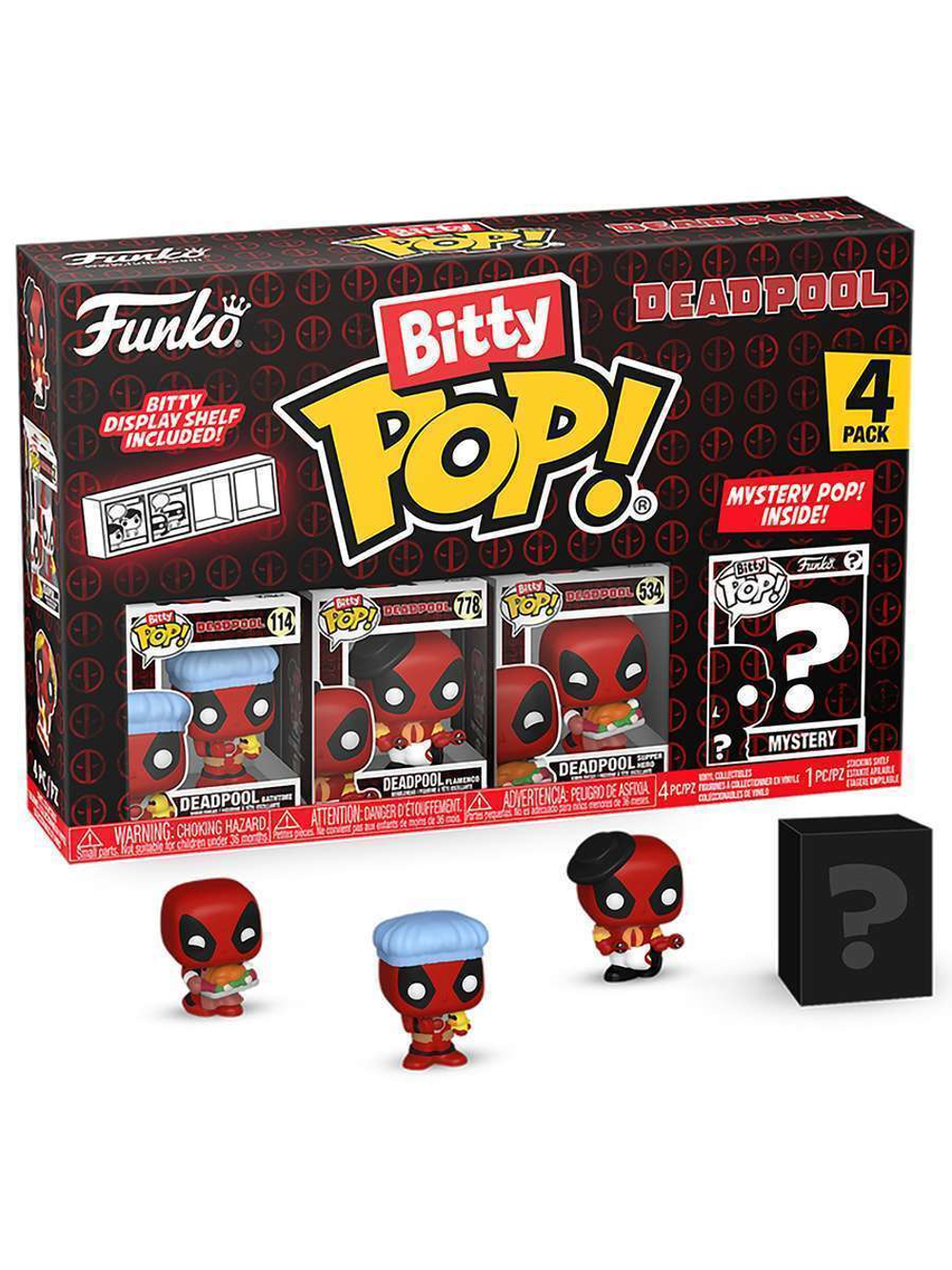 Фигурка Funko Bitty POP! Deadpool Bathtime+Flamenco+Supper Hero+Mystery (1 of 4) 4PK 84960