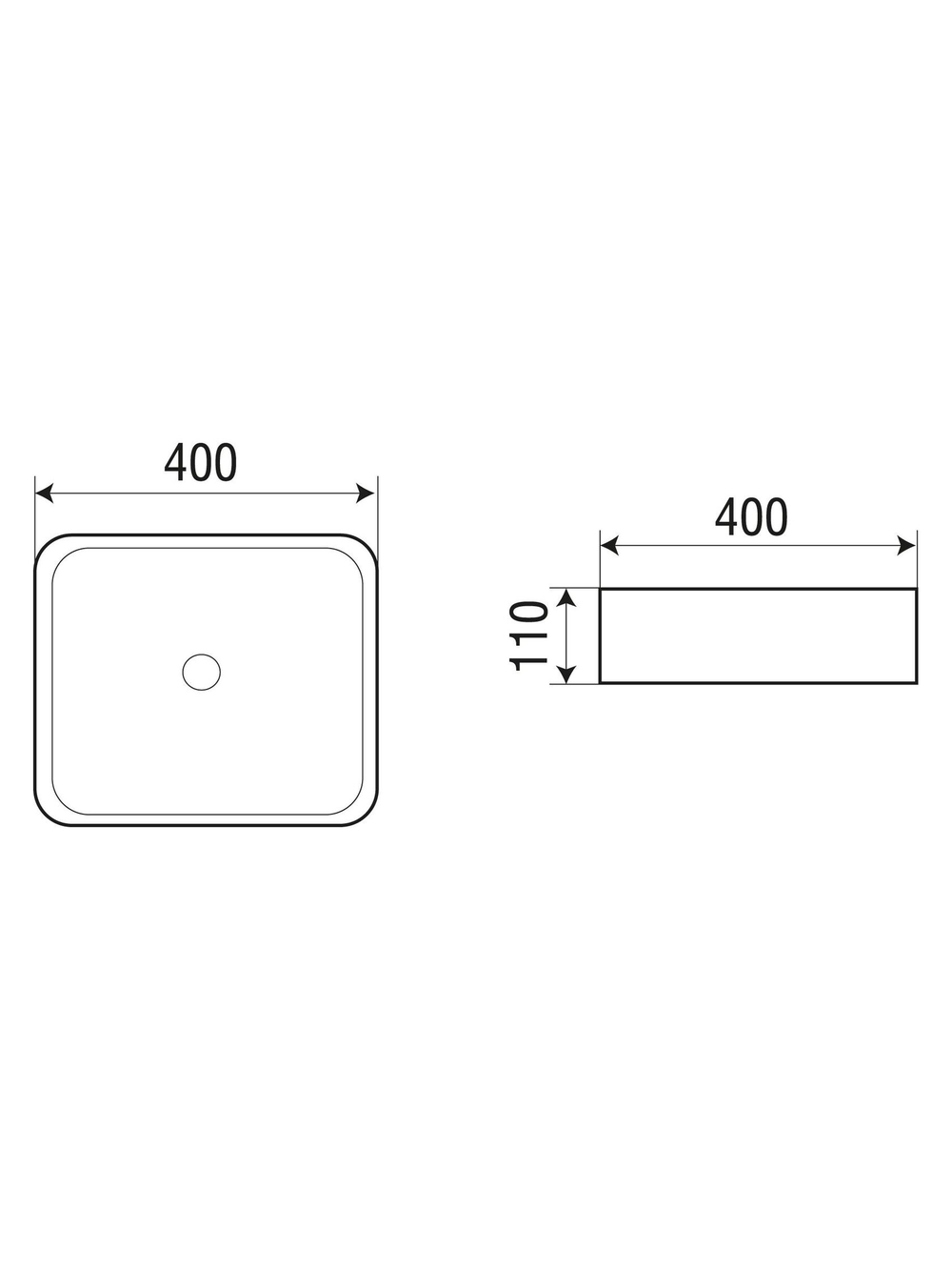 Раковина накладная (мрамор черная с белым) WeltWasser WW  ELBACH 2179 K512 400х400х110