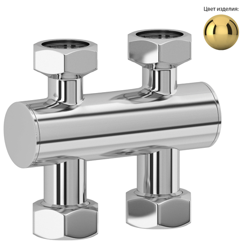 Вентиль Сунержа 2х3/4" прямой шар-шар EU50 (Золото)