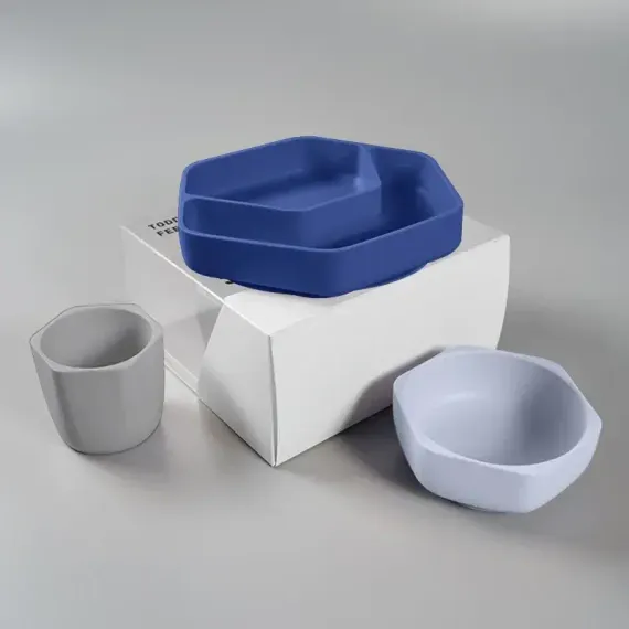 Набор посуды из силикона Heorshe 3 предмета Голубой