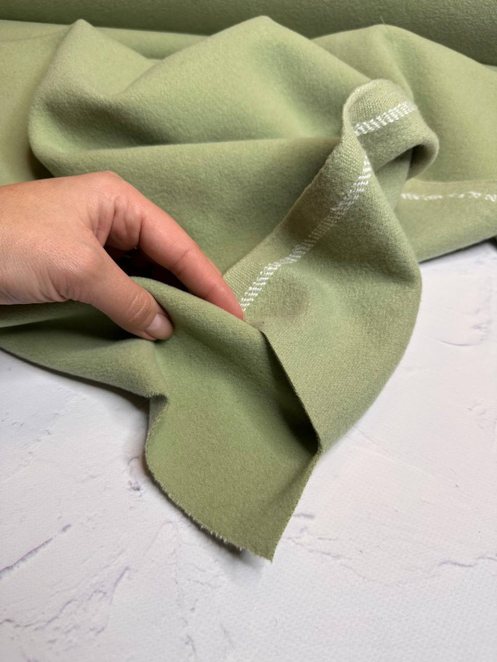 Пальтовая однотонная шерсть с кашемиром (Alta Moda для Valentino, 85%шерсть/15%кашемир, Фисташковый туман, 500 гр/м2, 150)