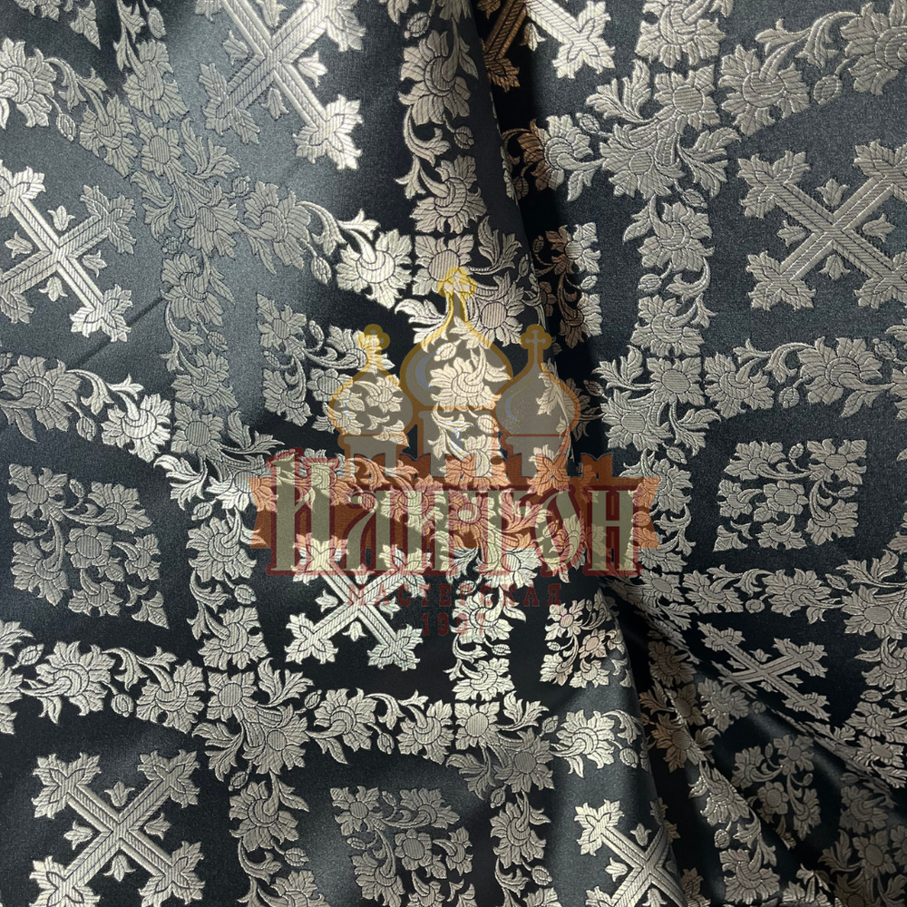 Парча "Почаев" чёрная