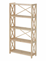 Стеллаж деревянный напольный Юск из массива сосны 5 полок