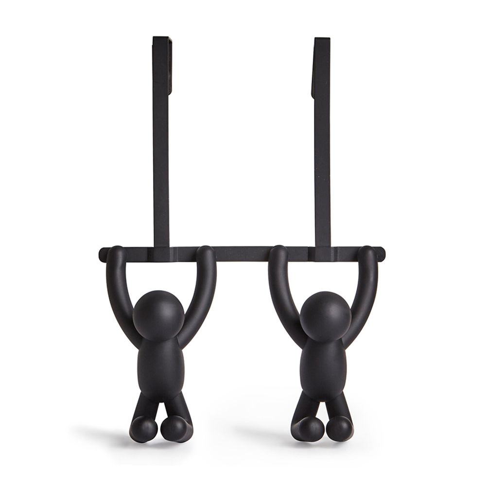 Вешалка надверная Buddy, 21,6 см, черная, 2 крючка