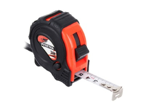 Рулетка 3м*16мм РОКОТ с обрезиненным корпусом, 3 фиксатора