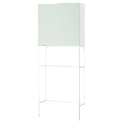 Книжный шкаф -  ENHET IKEA/ ЭНХЕТ ИКЕА, 204х80 см, белый/зеленый