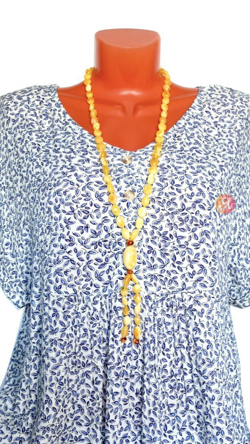 Колье 80 см из подлинного балтийского янтаря (7603)