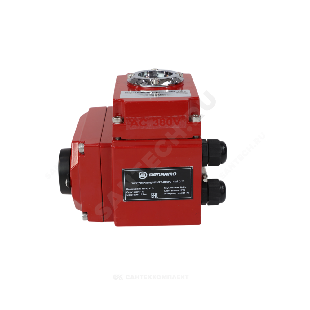 Электропривод четвертьоборотный QB-120 F05/F07 17х17/14х14 квадрат 380В IP67 Benarmo