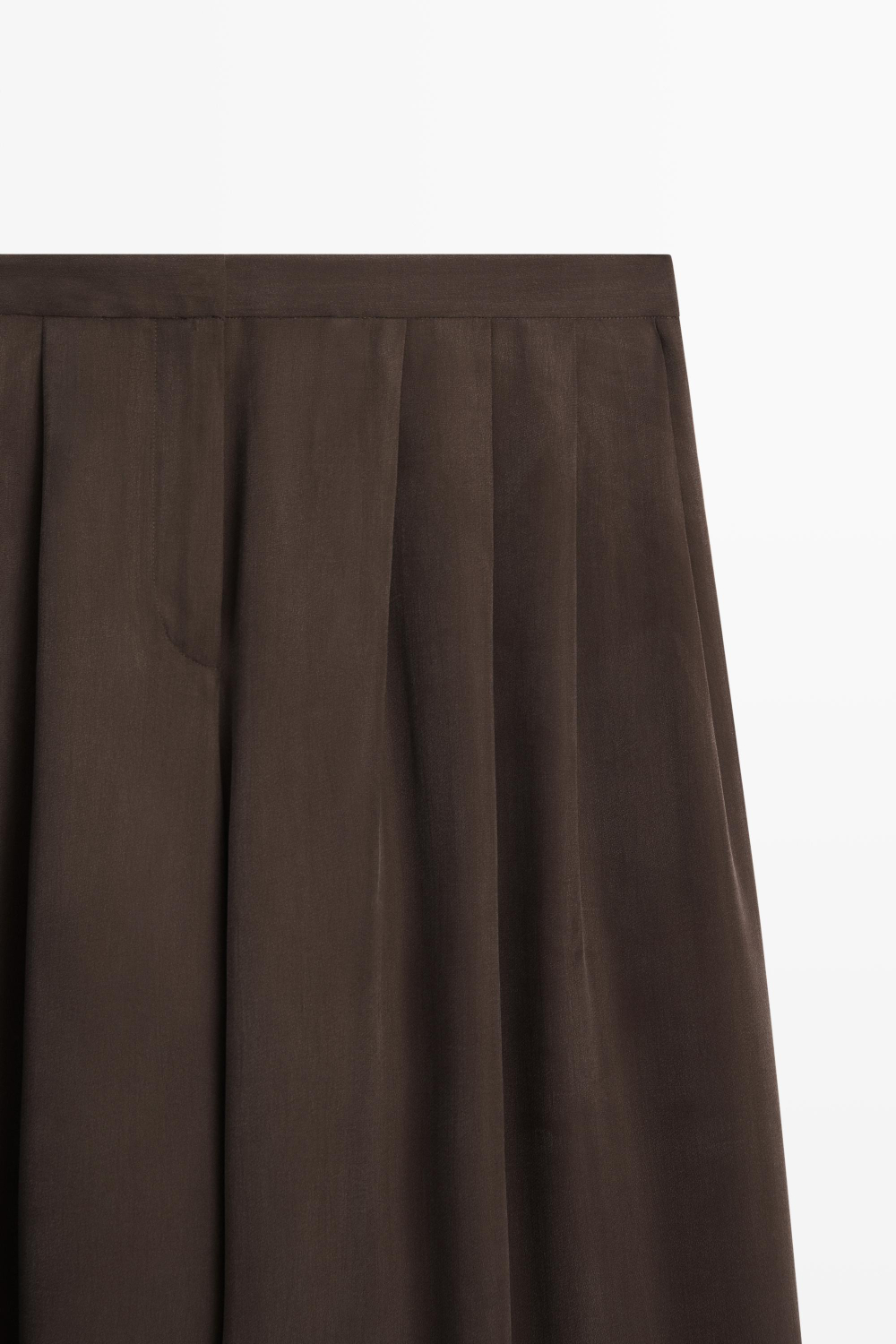 Massimo Dutti Струящиеся юбка-шорты total look, шоколадный