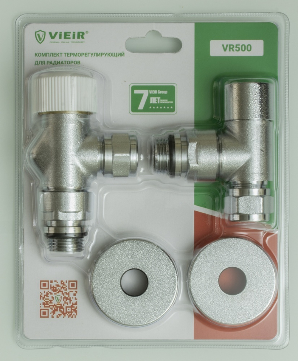 Комплект терморегулирующий 1/2 - Ф15мм  (НИКЕЛЬ)  ViEiR (36/6/1шт)