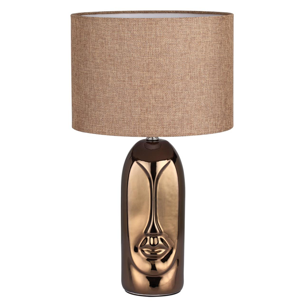 8149/1T MODERNI LN26 474 бронза/бежевый, керамика/текстиль Настольная лампа Е27 1*60W 220V AKIVI