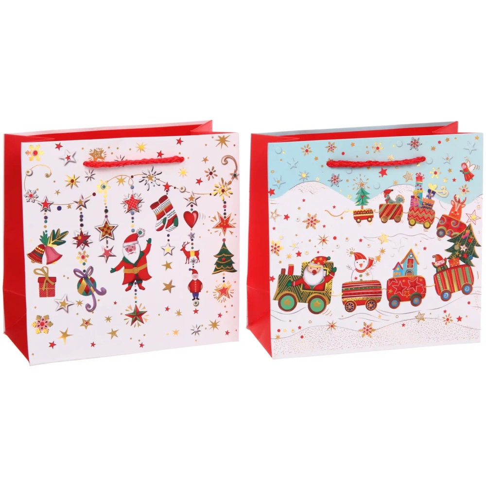 Пакет подарочный «Зимнее веселье» 15*14*7 см, микс