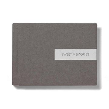 28x20 фотокнига с льняной обложкой "Grafit" и металлической плашкой