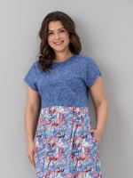 Платье П-026/джинса-надписибирюзовые