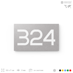 Номер на дверь 324, табличка на дверь для офиса, квартиры, кабинета, аудитории, склада, серая 120х70 мм, Айдентика Технолоджи