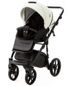 Детская коляска Adamex Nola Deluxe 2 в 1 N-SD104 (КРЕМОВАЯ КОЖА + ЧЕРН.КОЖА)