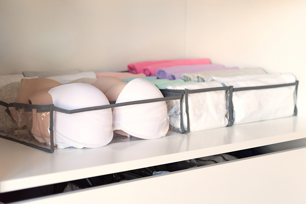 Органайзер прозрачный 40х15х10 см, 8 ячеек, Серый