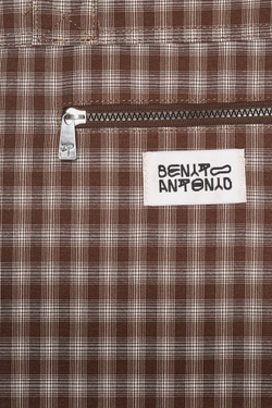 ZARA X BENITO ANTONIO ТКАНЕВАЯ СУМКА-ТОУТ, КОРИЧНЕВЫЙ