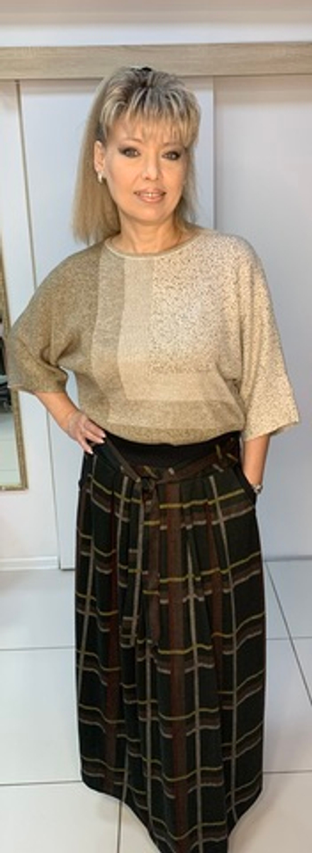 Теплая длинная юбка в клетку