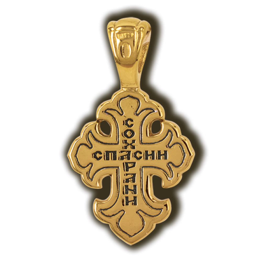 Крестик женский с позолотой.