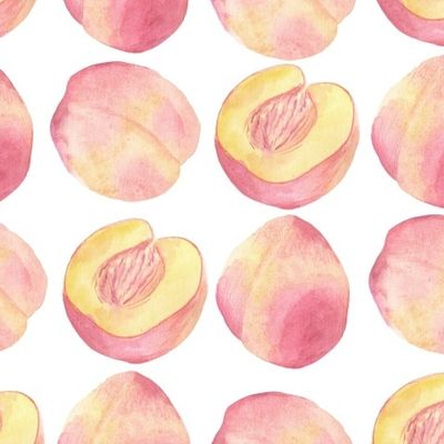 Персики написанные акварелью
