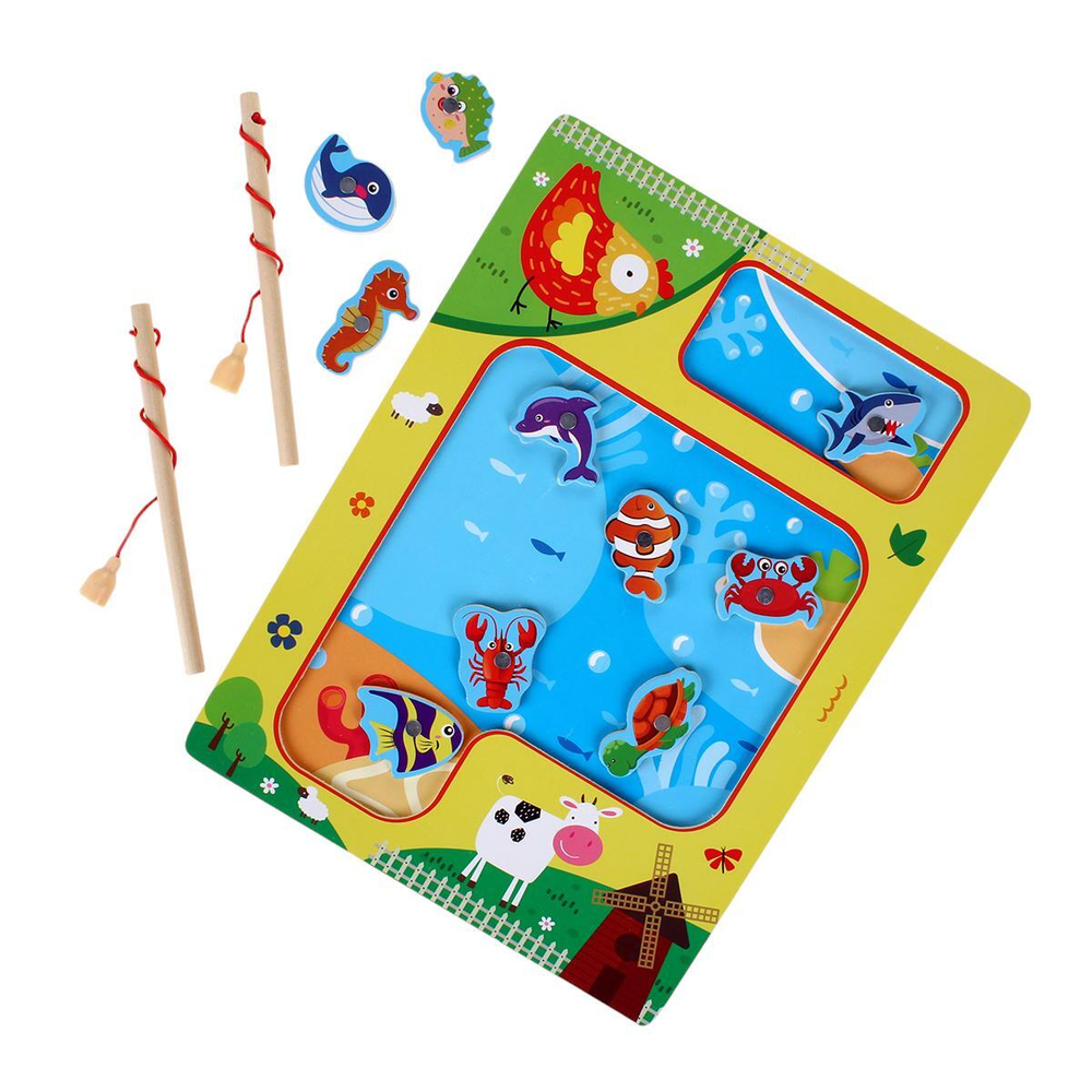 Развивающая игрушка деревянная Рыбалка магнитная, C-41816