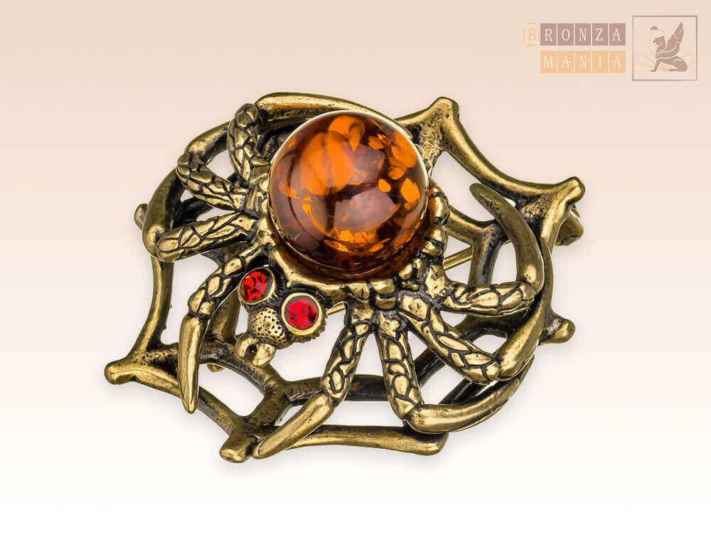 брошь Паук на паутинке