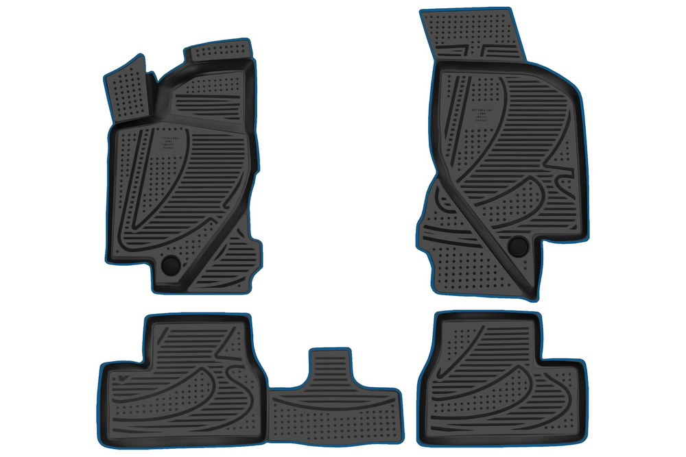 Коврики в салон для LADA Granta, 2011-, 4 шт. (синий кант, полиуретан) KANT.F520250E1.BL