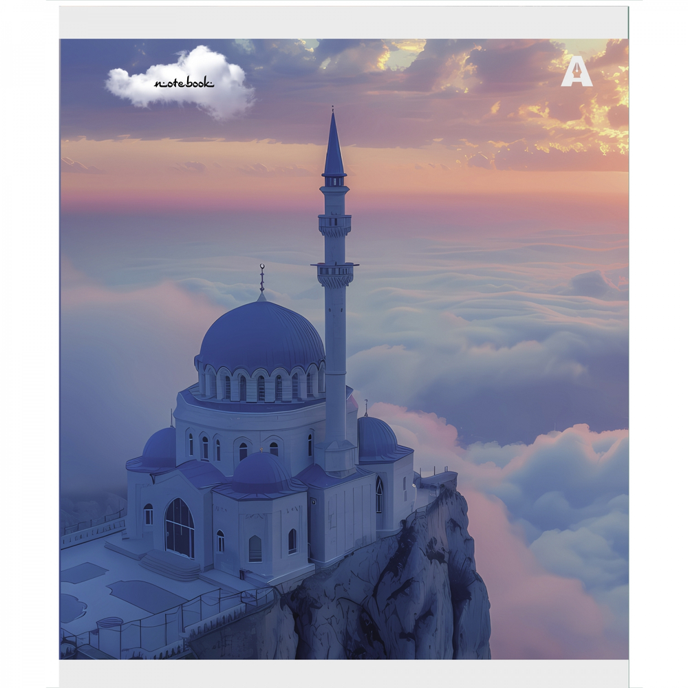 Тетрадь 36 л., А5, клетка, Alingar "Мечети", скрепка, офсет, мелованная бумага, 5 дизайнов в пленке т/у