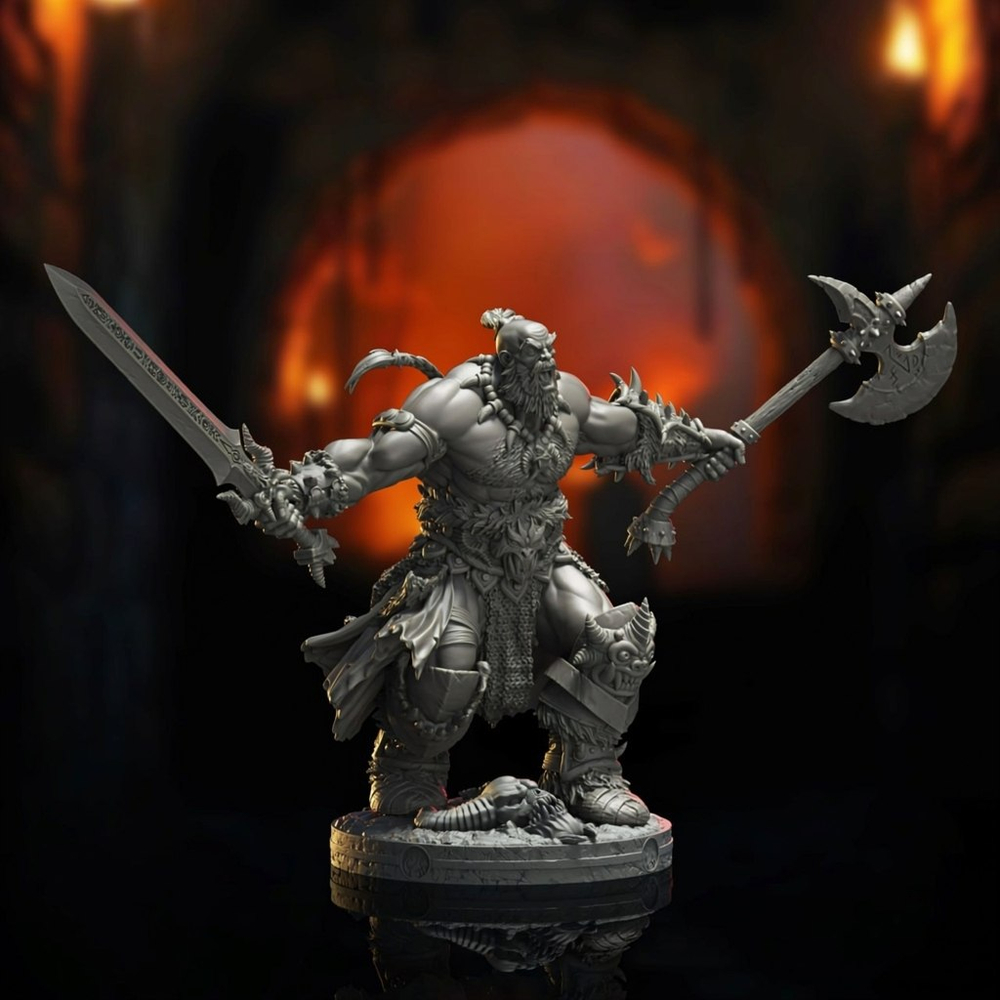 Кротгар Варвар ДнД DnD миниатюры набор Catacombs of Anguish