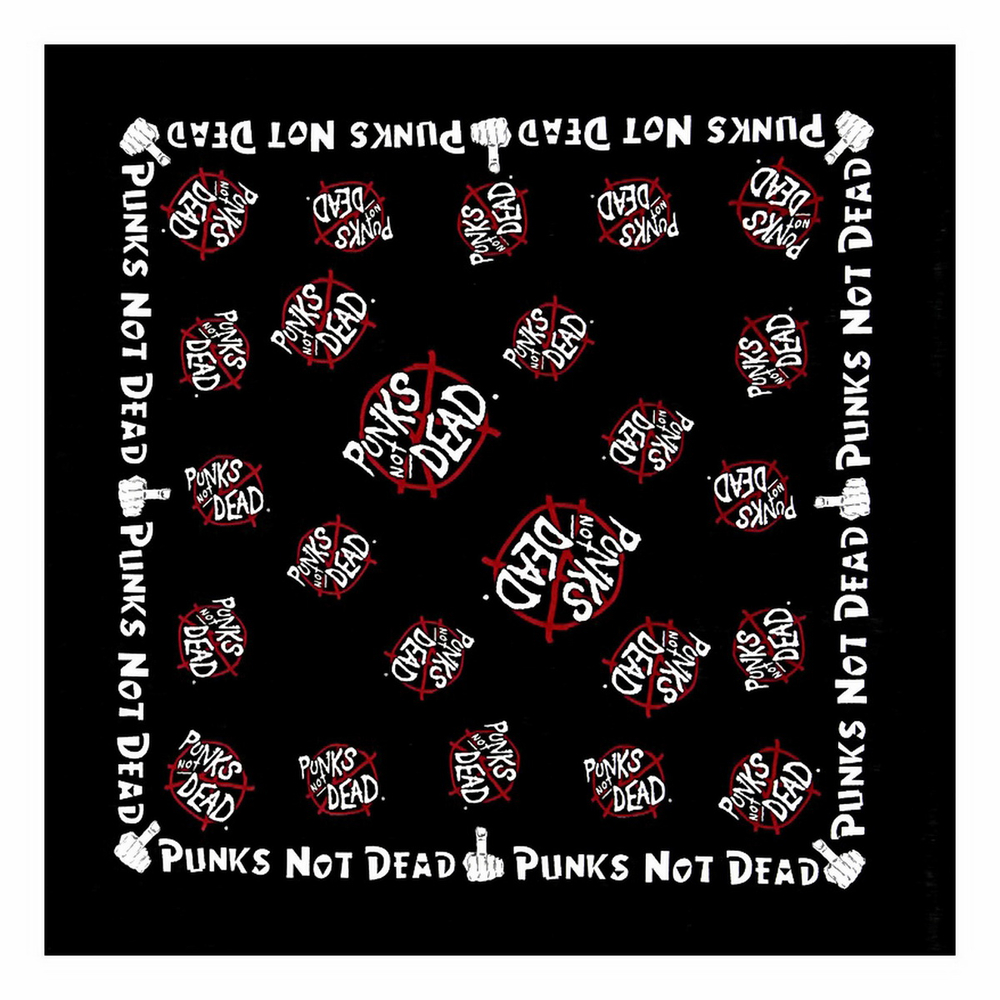 Бандана Punks not dead красное лого (095)