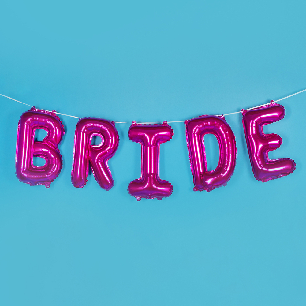 Фольгированная мини-надпись «BRIDE» в трех цветах, AIR, 41 см