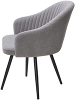 Стул М-City DISAUR Авиор (Avior) поворотный на поворотный на 360 градусов, B22 Серый, Велюр, Черный каркас