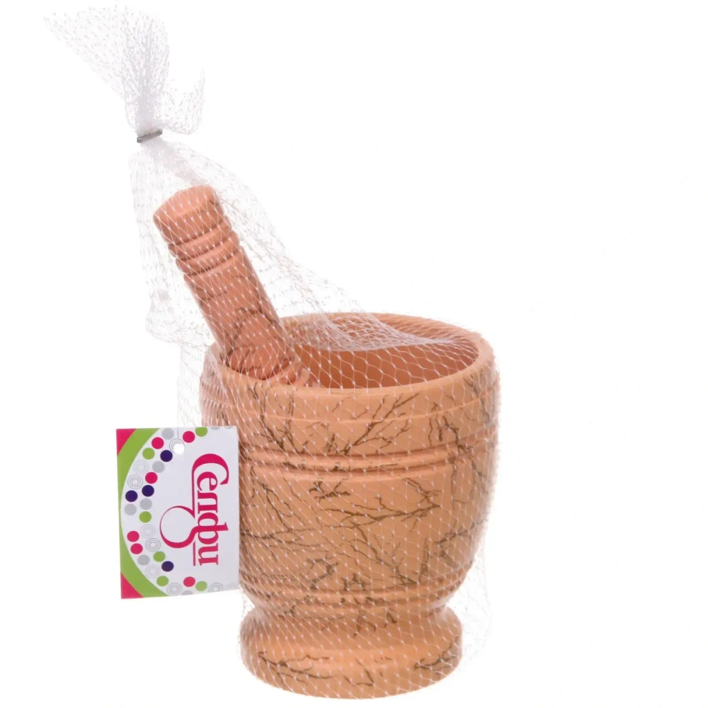 Ступка пластиковая с пестиком 10,2*11,2см мрамор