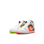 Кроссовки Air Jordan 1 Mid PS Notebook Crimson Volt White Kids