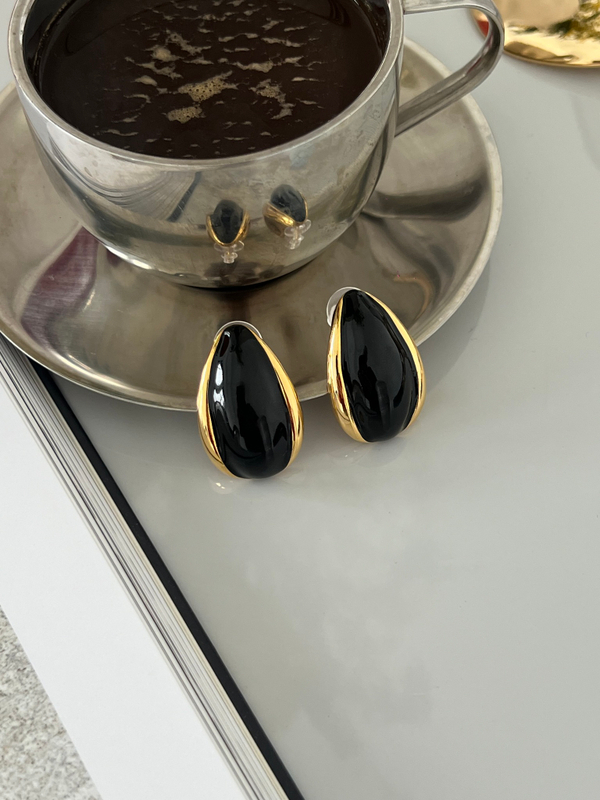 Серьги комбинированные капля