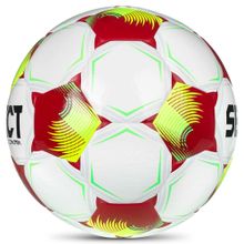 Мяч футб. SELECT Contra DB V26, 0854171012, р.4, FIFA Basic, 32 пан, ПУ, гибрид.сш, бело-желто-красн