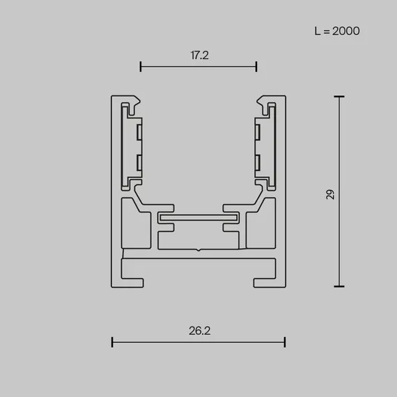 Шинопровод 2м Exility низкопрофильный накладной Technical trxm034-412b
