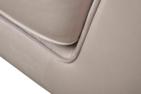 Диван велюровый трехместный Garda Decor Madrid Memory бежевый с кантом