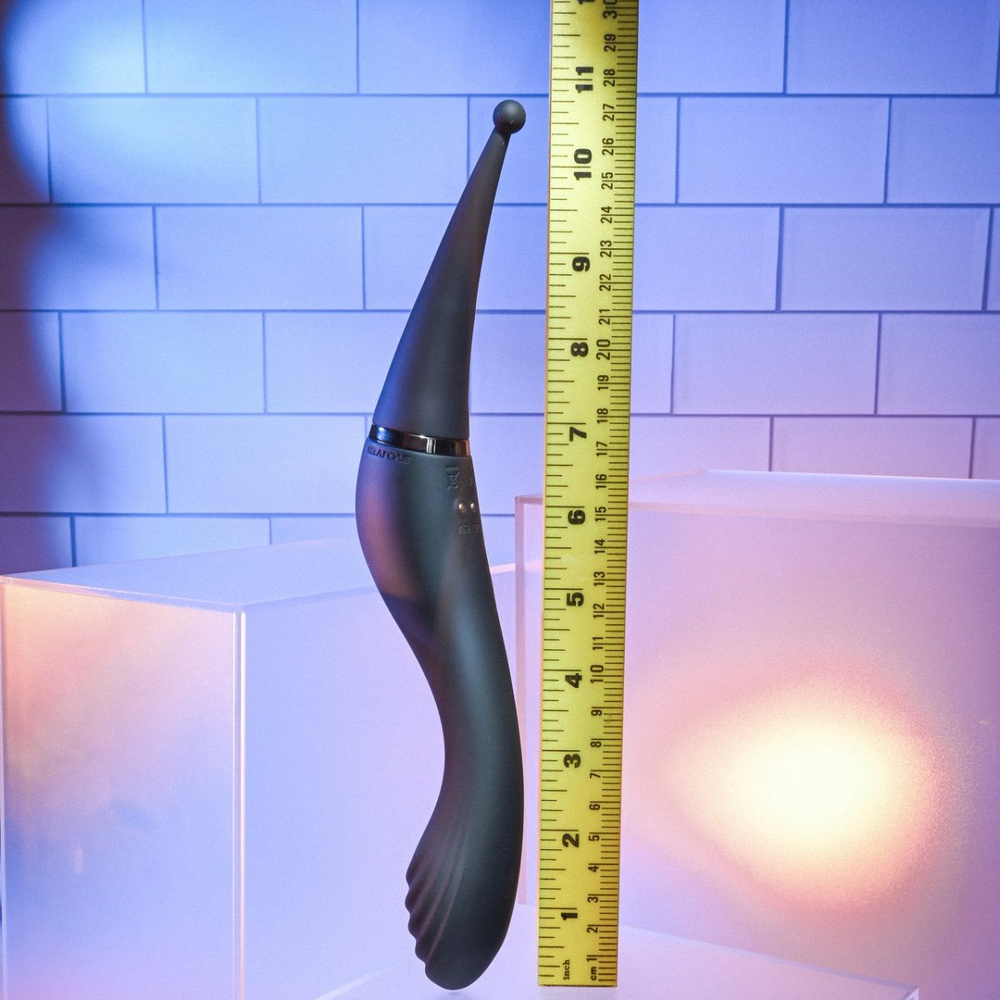 Черный двухсторонний вибростимулятор Tantalizing Teaser - 27,3 см. (Цвет: черный)