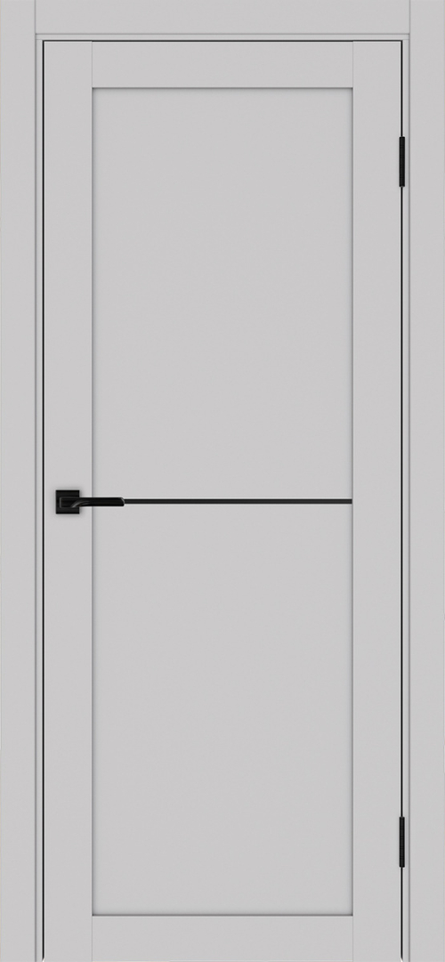 Межкомнатная дверь Optima Porte ТУРИН 502АППSB.11 Пепельный Молдинг AL чёрный