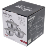 Набор посуды из нержавеющей стали ADELE 3 предмета (3 кастрюли 1,9л, 2,7л, 3,4л), DH08-6