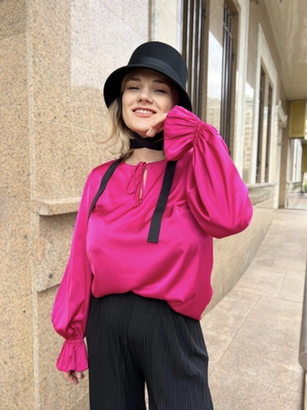Блуза шелк фуксия