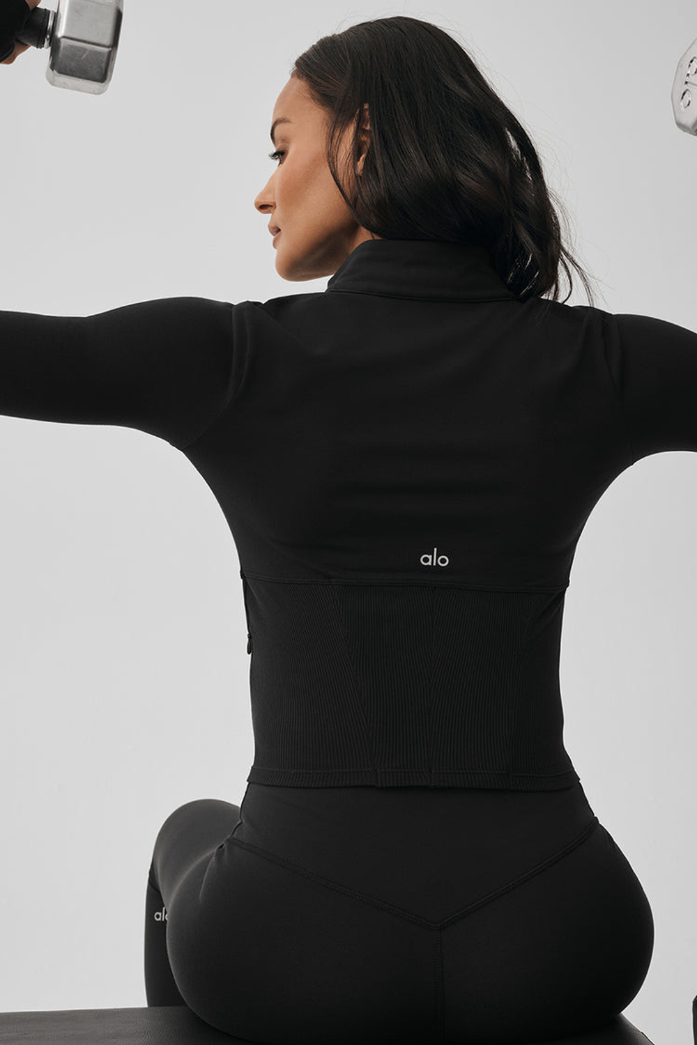 Alo yoga Жакет с аэрографией и застежкой-молнией, черный